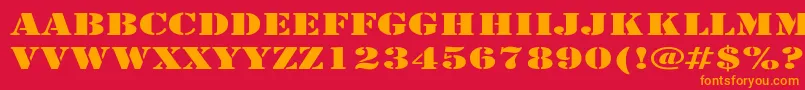 フォントLarchmereExpanded – 赤い背景にオレンジの文字