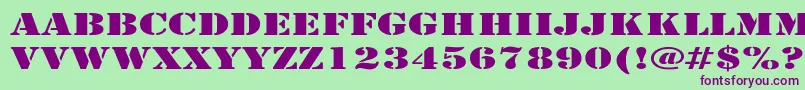 LarchmereExpanded Font – Purple Fonts on Green Background