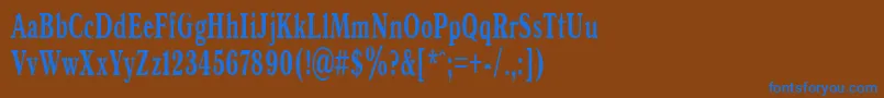 フォントAntiqua60b – 茶色の背景に青い文字
