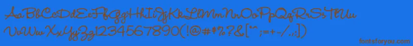 WendylpstdBold Font – Brown Fonts on Blue Background
