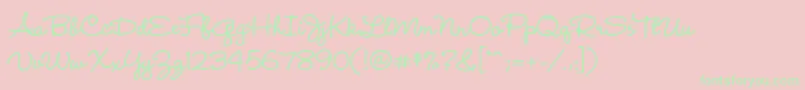 フォントWendylpstdBold – ピンクの背景に緑の文字