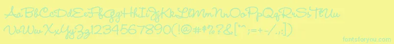 WendylpstdBold Font – Green Fonts on Yellow Background
