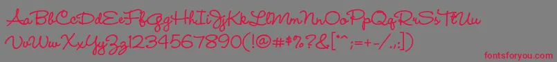 WendylpstdBold Font – Red Fonts on Gray Background