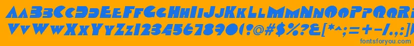 DatcothequeItalic Font – Blue Fonts on Orange Background