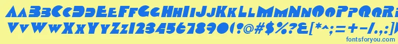 DatcothequeItalic Font – Blue Fonts on Yellow Background