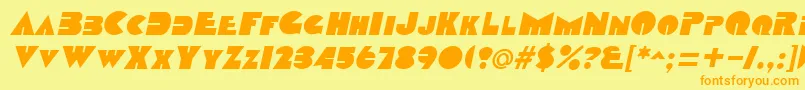 DatcothequeItalic Font – Orange Fonts on Yellow Background