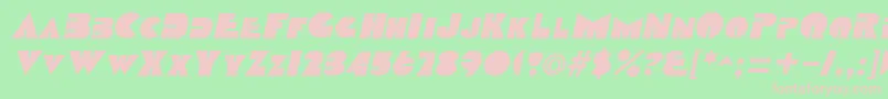 DatcothequeItalic Font – Pink Fonts on Green Background