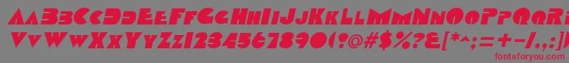 DatcothequeItalic-Schriftart – Rote Schriften auf grauem Hintergrund