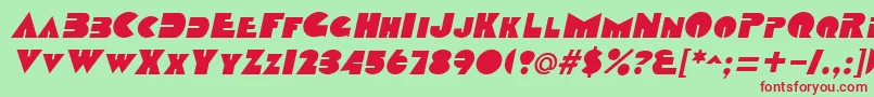 DatcothequeItalic Font – Red Fonts on Green Background