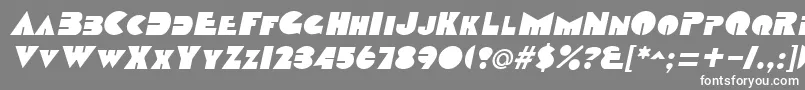 フォントDatcothequeItalic – 灰色の背景に白い文字