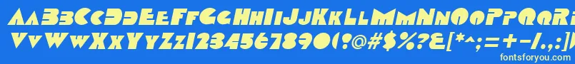 Шрифт DatcothequeItalic – жёлтые шрифты на синем фоне
