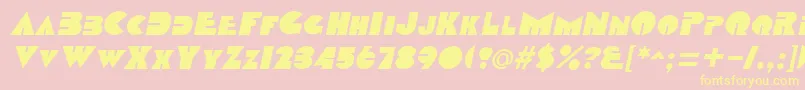 DatcothequeItalic Font – Yellow Fonts on Pink Background