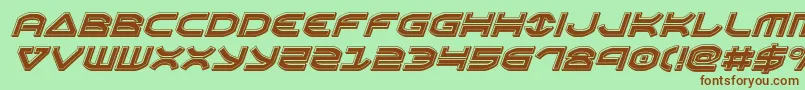 Oberonenbevelital Font – Brown Fonts on Green Background