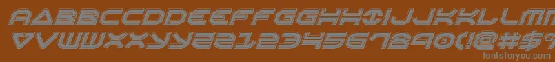 Oberonenbevelital-fontti – harmaat kirjasimet ruskealla taustalla