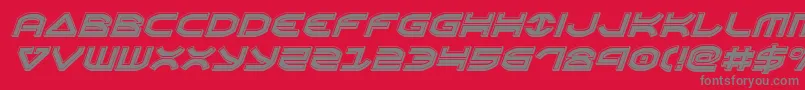 Oberonenbevelital Font – Gray Fonts on Red Background