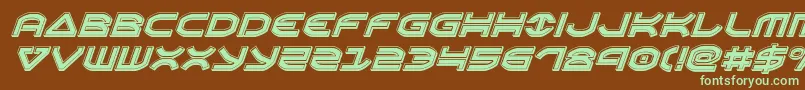 Oberonenbevelital Font – Green Fonts on Brown Background