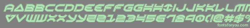 Oberonenbevelital-Schriftart – Grüne Schriften auf grauem Hintergrund