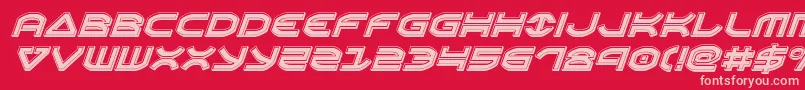 フォントOberonenbevelital – 赤い背景にピンクのフォント