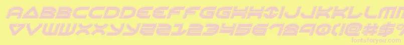 Oberonenbevelital-fontti – vaaleanpunaiset fontit keltaisella taustalla
