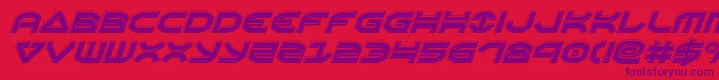 Oberonenbevelital-Schriftart – Violette Schriften auf rotem Hintergrund