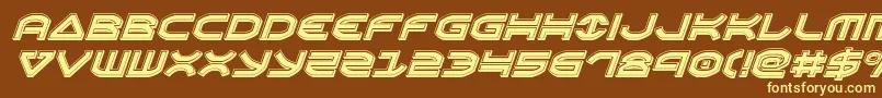 Oberonenbevelital-fontti – keltaiset fontit ruskealla taustalla
