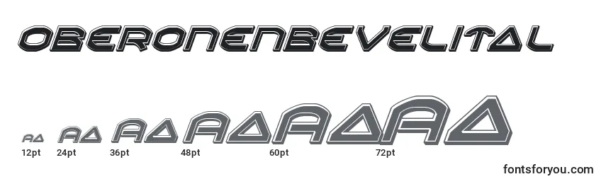 Размеры шрифта Oberonenbevelital