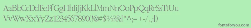 フォントElvisRegular – 緑の背景に灰色の文字