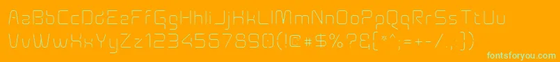 Шрифт Aunchantedxspacethin – зелёные шрифты на оранжевом фоне