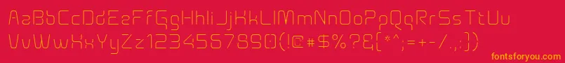 Шрифт Aunchantedxspacethin – оранжевые шрифты на красном фоне