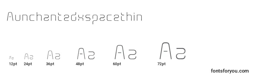 Größen der Schriftart Aunchantedxspacethin