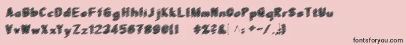 Scrfibble3D-Schriftart – Schwarze Schriften auf rosa Hintergrund
