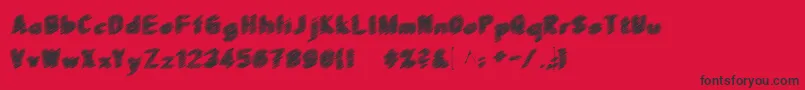 Scrfibble3D-Schriftart – Schwarze Schriften auf rotem Hintergrund