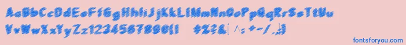 Scrfibble3D-Schriftart – Blaue Schriften auf rosa Hintergrund