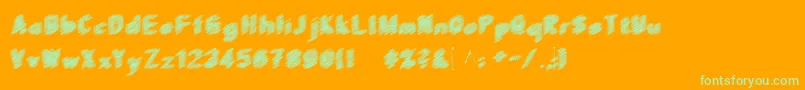 フォントScrfibble3D – オレンジの背景に緑のフォント