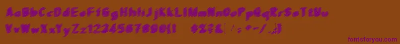 Scrfibble3D-Schriftart – Violette Schriften auf braunem Hintergrund