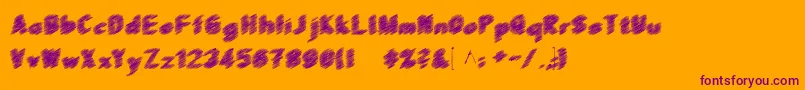 Scrfibble3D-Schriftart – Violette Schriften auf orangefarbenem Hintergrund