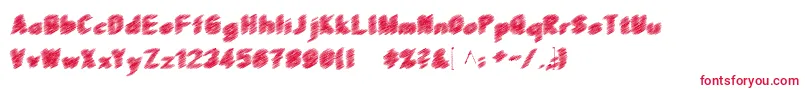 Scrfibble3D Font – Red Fonts on White Background