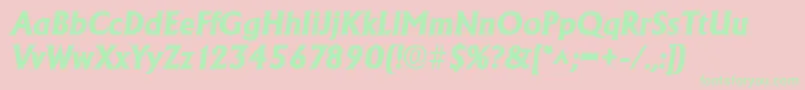 AdelonlhBoldItalic Font – Green Fonts on Pink Background