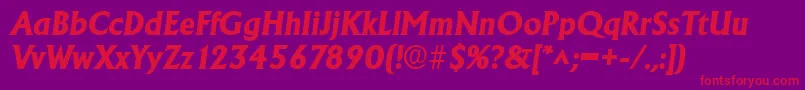 AdelonlhBoldItalic Font – Red Fonts on Purple Background