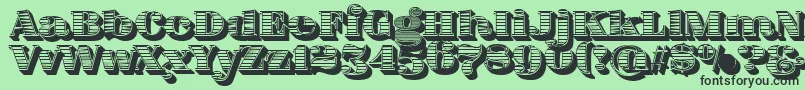 FatFlamingo5WoodcutBlack Font – Black Fonts on Green Background