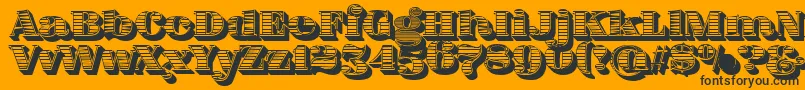 Шрифт FatFlamingo5WoodcutBlack – чёрные шрифты на оранжевом фоне