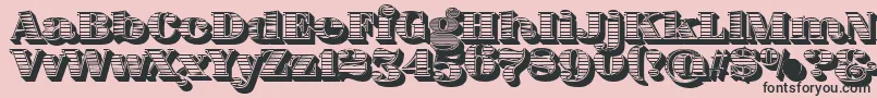 FatFlamingo5WoodcutBlack Font – Black Fonts on Pink Background