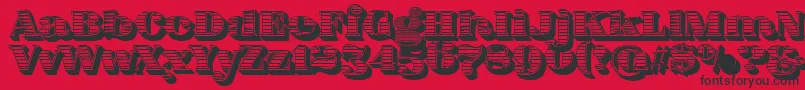 FatFlamingo5WoodcutBlack Font – Black Fonts on Red Background