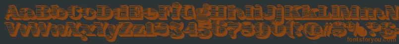 FatFlamingo5WoodcutBlack-fontti – ruskeat fontit mustalla taustalla