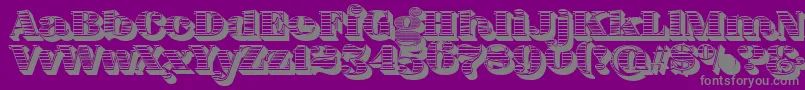FatFlamingo5WoodcutBlack Font – Gray Fonts on Purple Background