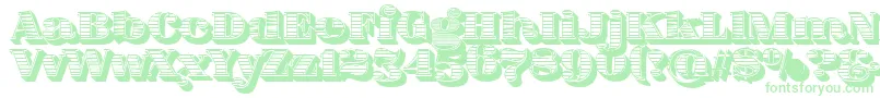 FatFlamingo5WoodcutBlack-fontti – vihreät fontit valkoisella taustalla