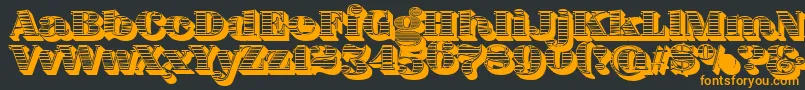 FatFlamingo5WoodcutBlack-Schriftart – Orangefarbene Schriften auf schwarzem Hintergrund