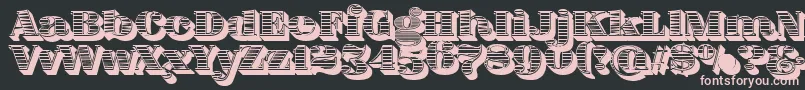 フォントFatFlamingo5WoodcutBlack – 黒い背景にピンクのフォント