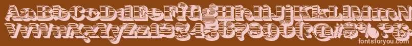 Шрифт FatFlamingo5WoodcutBlack – розовые шрифты на коричневом фоне