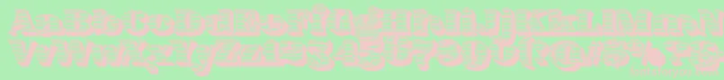 FatFlamingo5WoodcutBlack-Schriftart – Rosa Schriften auf grünem Hintergrund